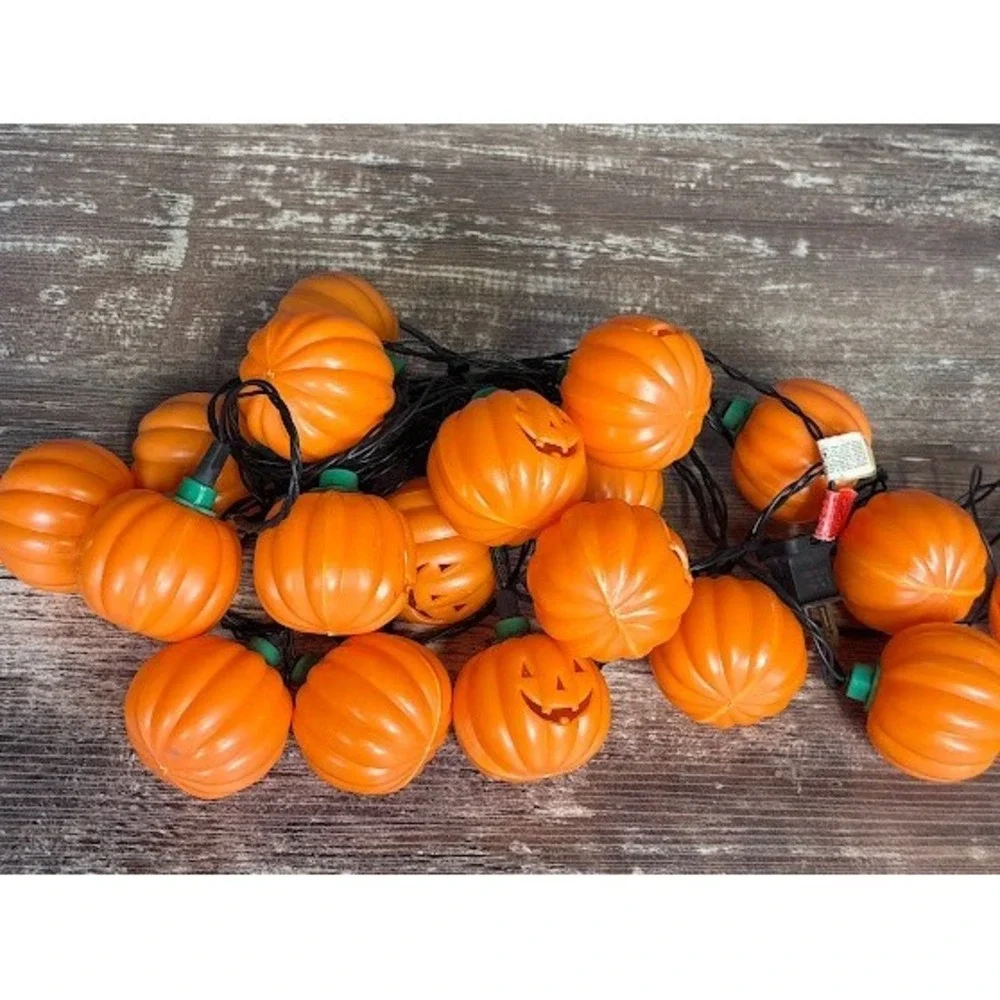 Vintage Halloween Pumpkin String Lights Jack O‎ Lanterns 19 Pumpkins Tested